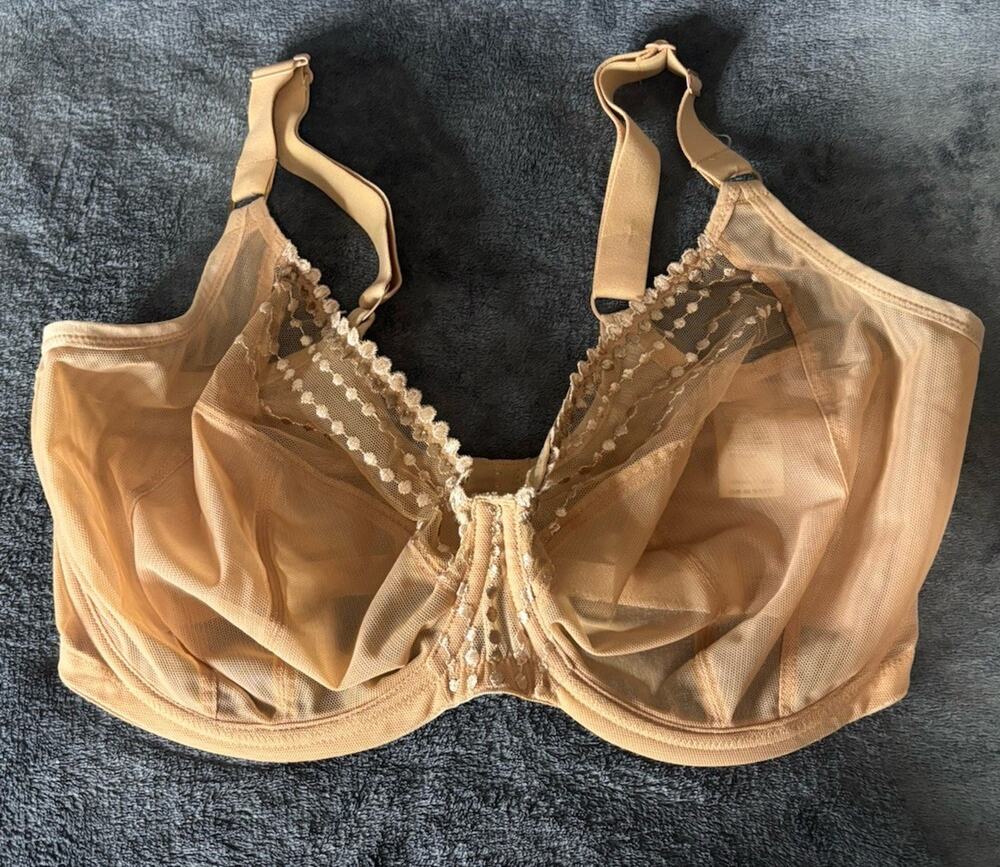 Elomi Matilda Plunge Underwire Bra Cafe Au Lait Nude Size 34H